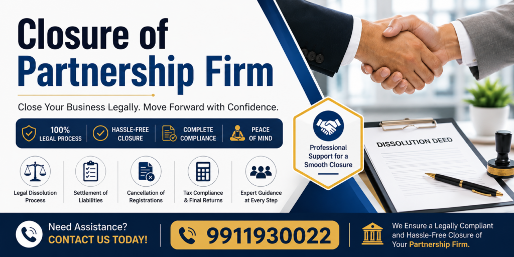 Closure of Partnership Firm in India