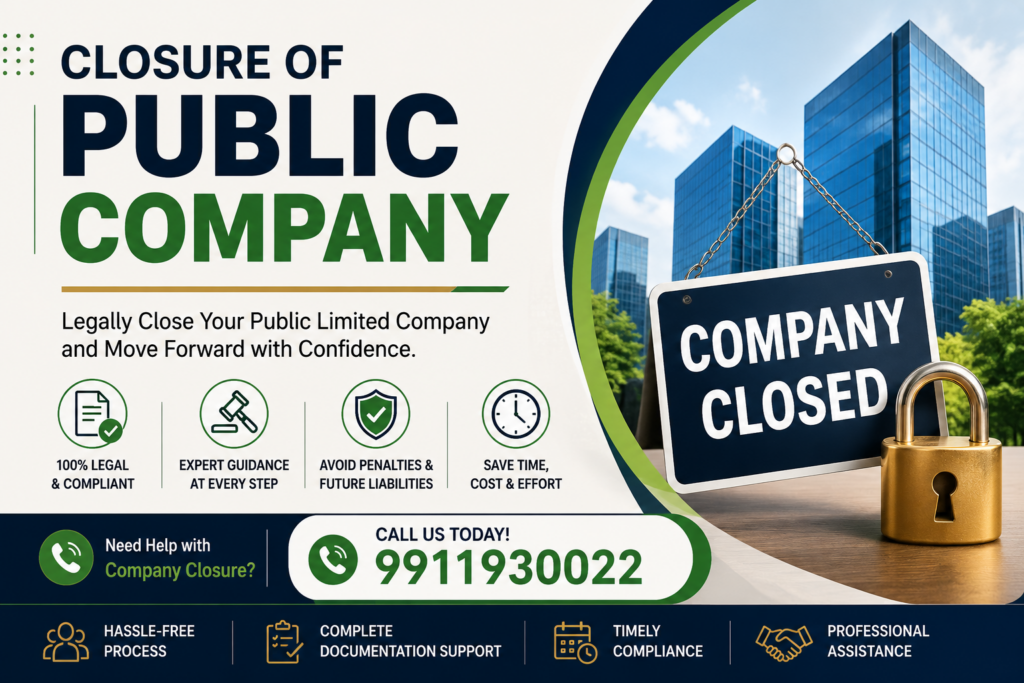 Closure of Public Company in India