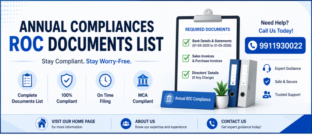 Annual Compliances ROC Documents List
